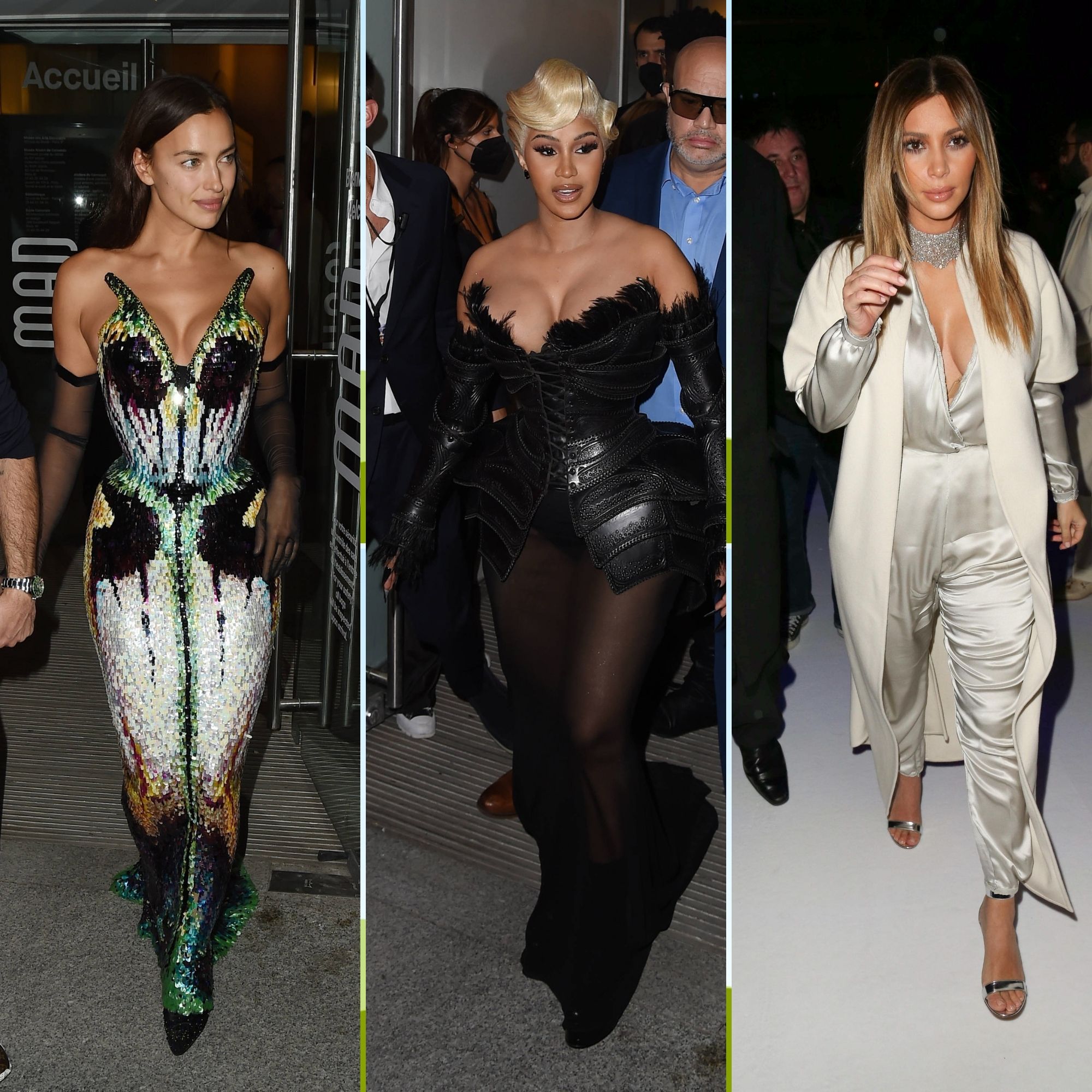 Stars in Plunging Outfits at Paris Fashion Week: Photos