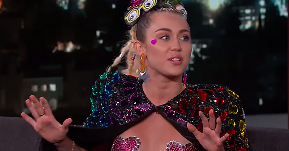 Miley Cyrus Shows Off Sparkly Nipple Pasties On Jimmy Kimmel Live See More Stars Who Wear 3147