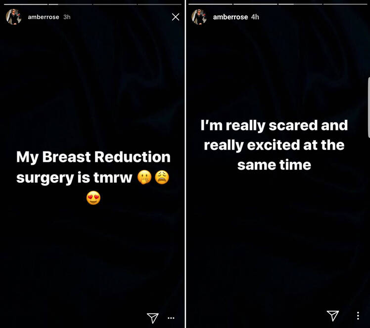 amber rose breast reduction, instagram