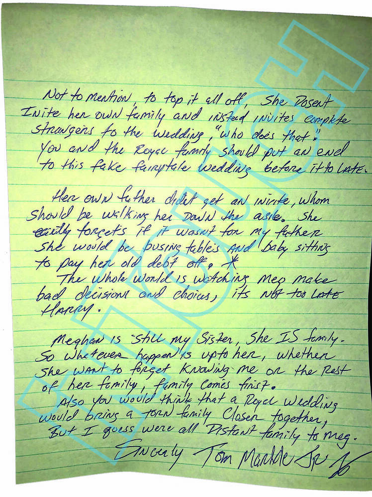 meghan markle letters 