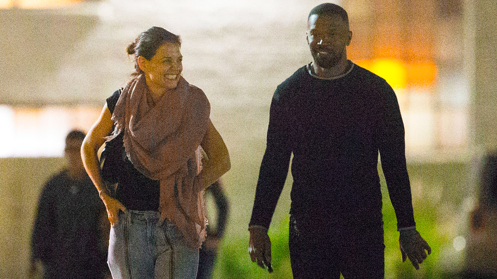 Katie Holmes and Jamie Foxx Wear Matching Jackets in New Orleans