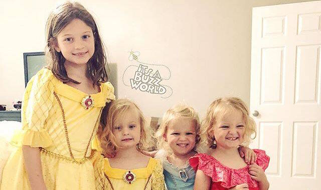 Blayke Busby And Little Quint Sisters In Princess Gowns