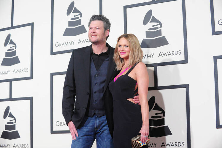 Blake Shelton with Miranda Lambert at an event