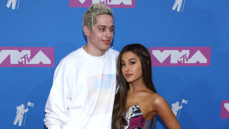 pete davidson with ariana grande at the vmas