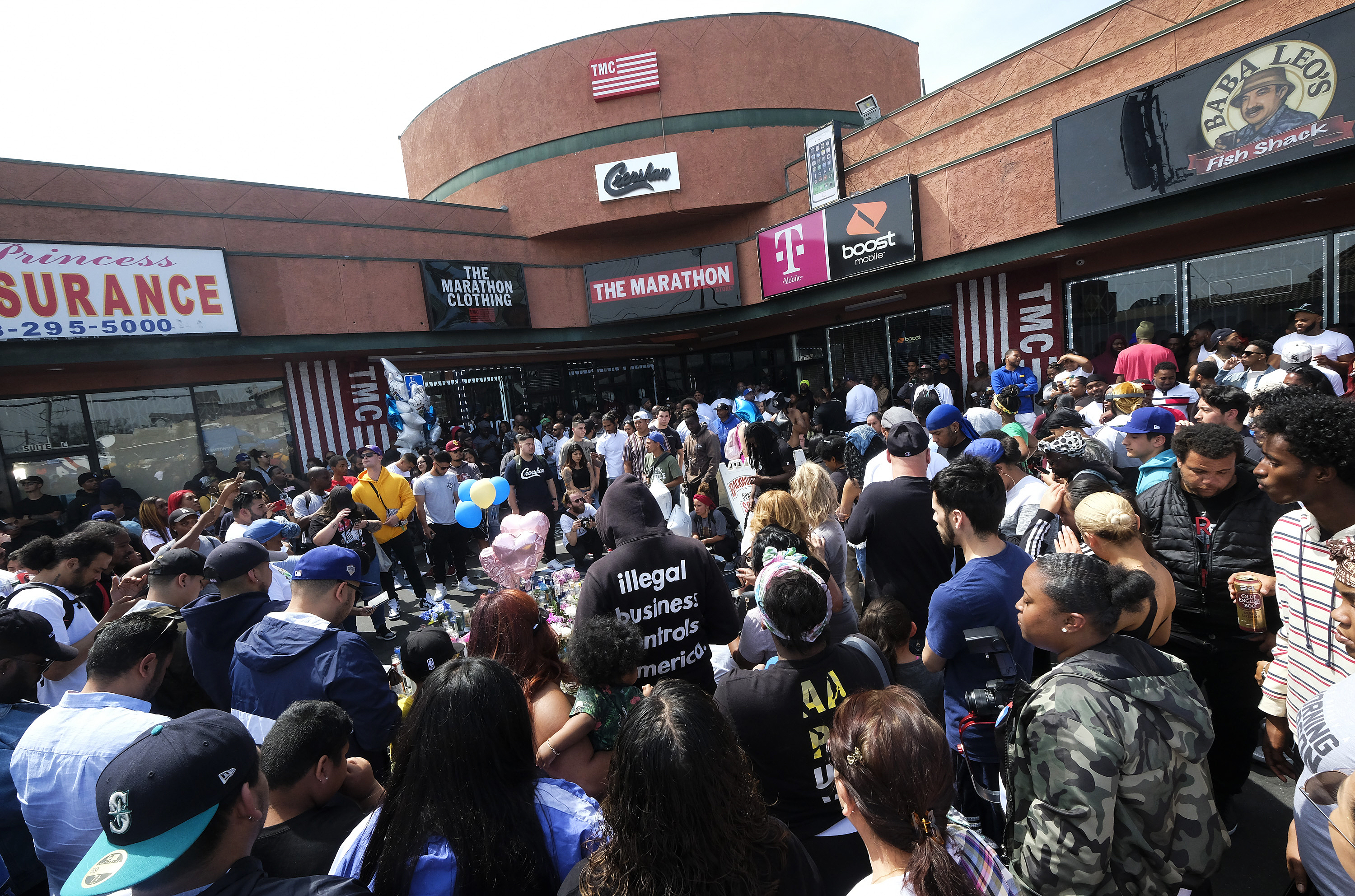 Nipsey Hussle's Marathon store is sacred ground for mourners from