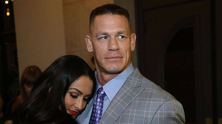 Nikki Bella Giving John Cena a Hug