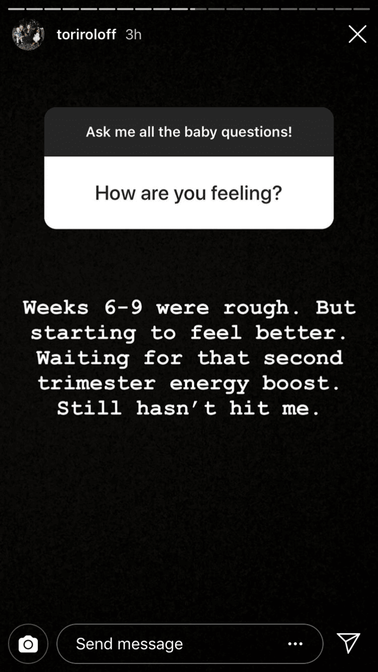 tori roloff instagram story