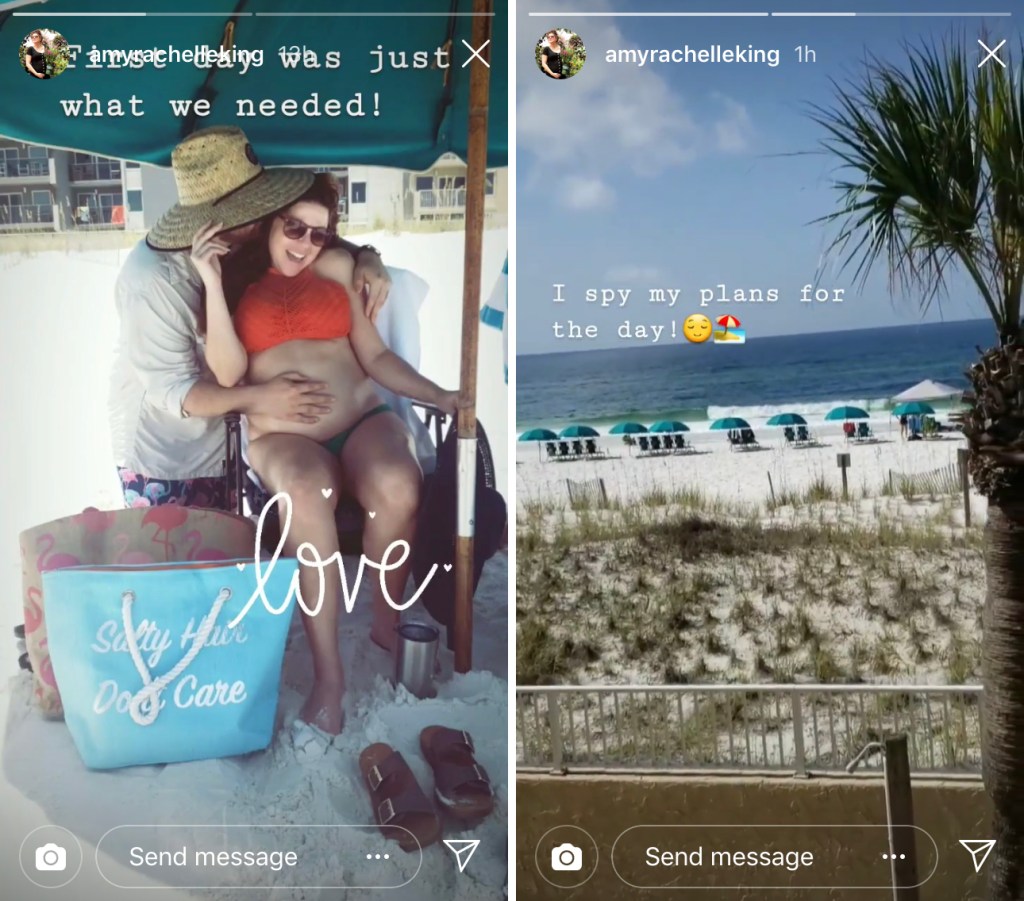 Nude Beach Teasing Videos - Amy Duggar Looks Nearly Naked on the Beach for Babymoon in Florida