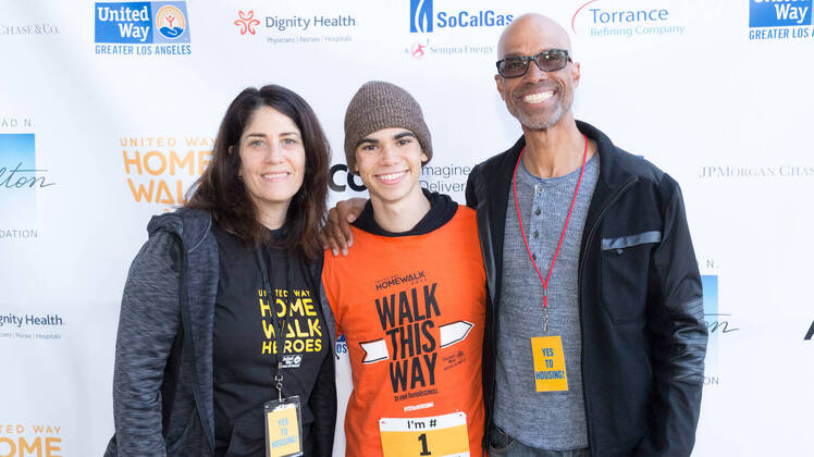 Cameron Boyce with His Mom and Dad