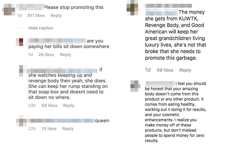 Khloe Kardashian Slammed Promoting Weight Loss Supplements Instagram