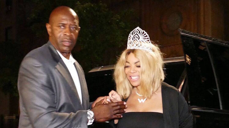 Wendy Williams Wearing a Black Dress With a Tiara