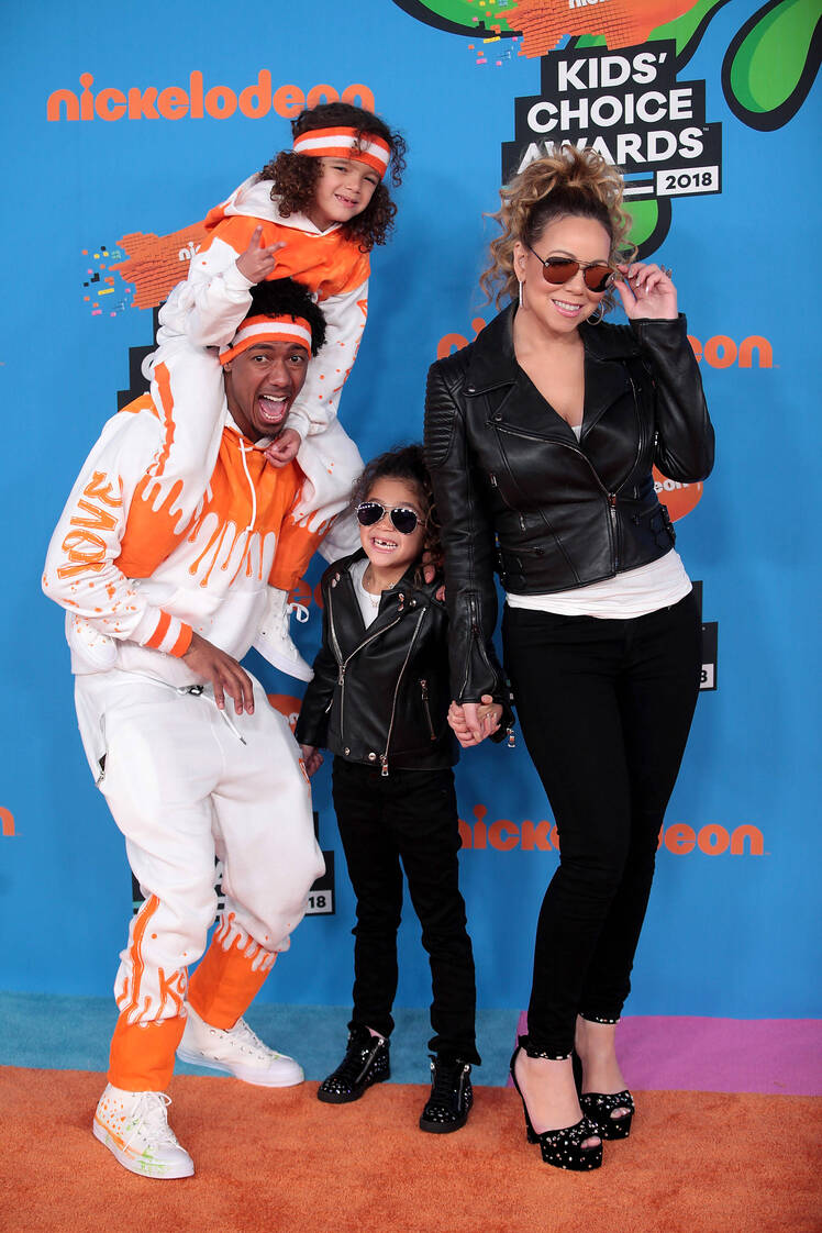 Mariah Carey Wearing all Black With Nick Cannon Wearing White