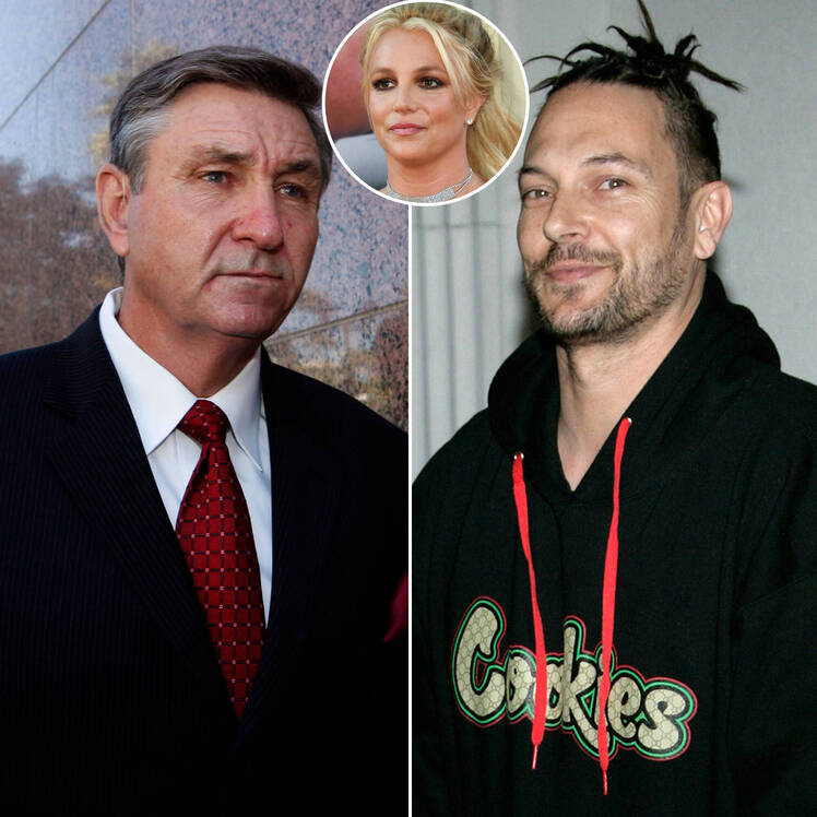 Jamie Spears Looking Serious Split With Kevin Federline and Inset of Britney Spears