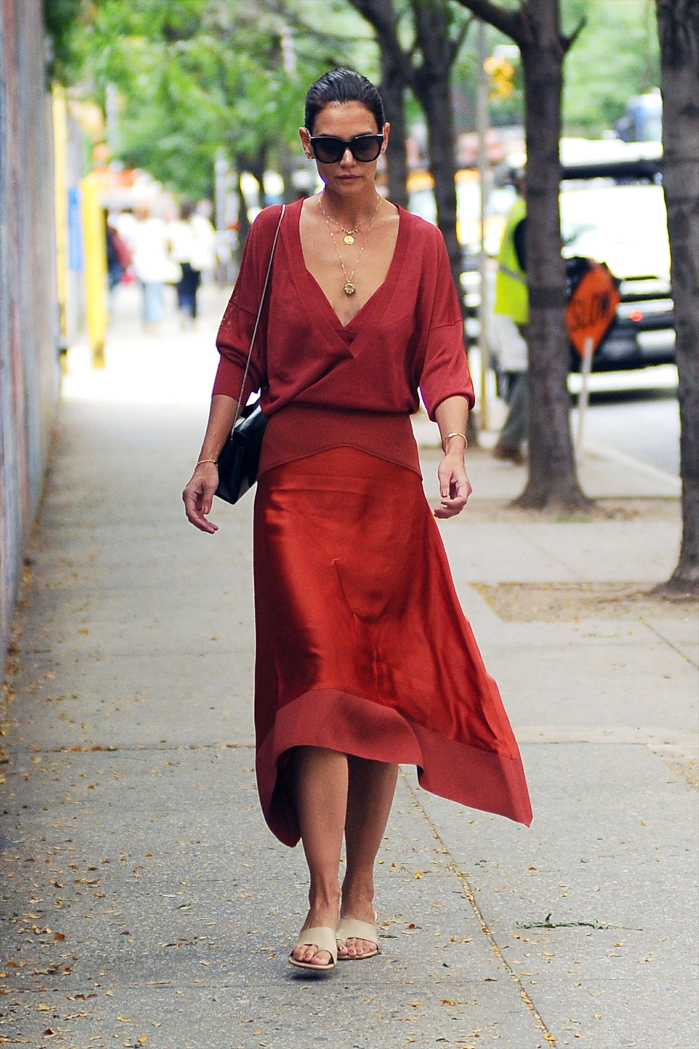 Silk and Spice: Personal Style: { Red Denim } Katie Holmes Outfit