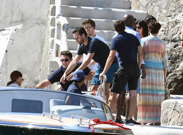 Kris Jenner, Corey Gamble, Scott Disick in Italy