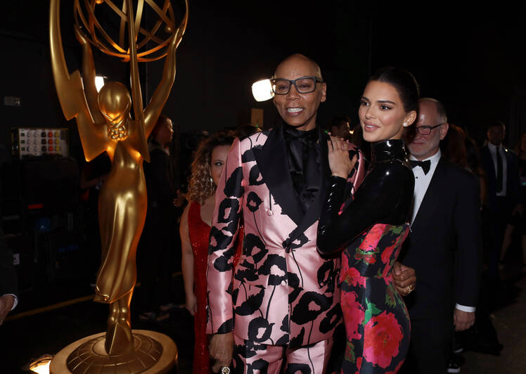 rupaul and kendall jenner backstage at the 2019 emmys.jpg