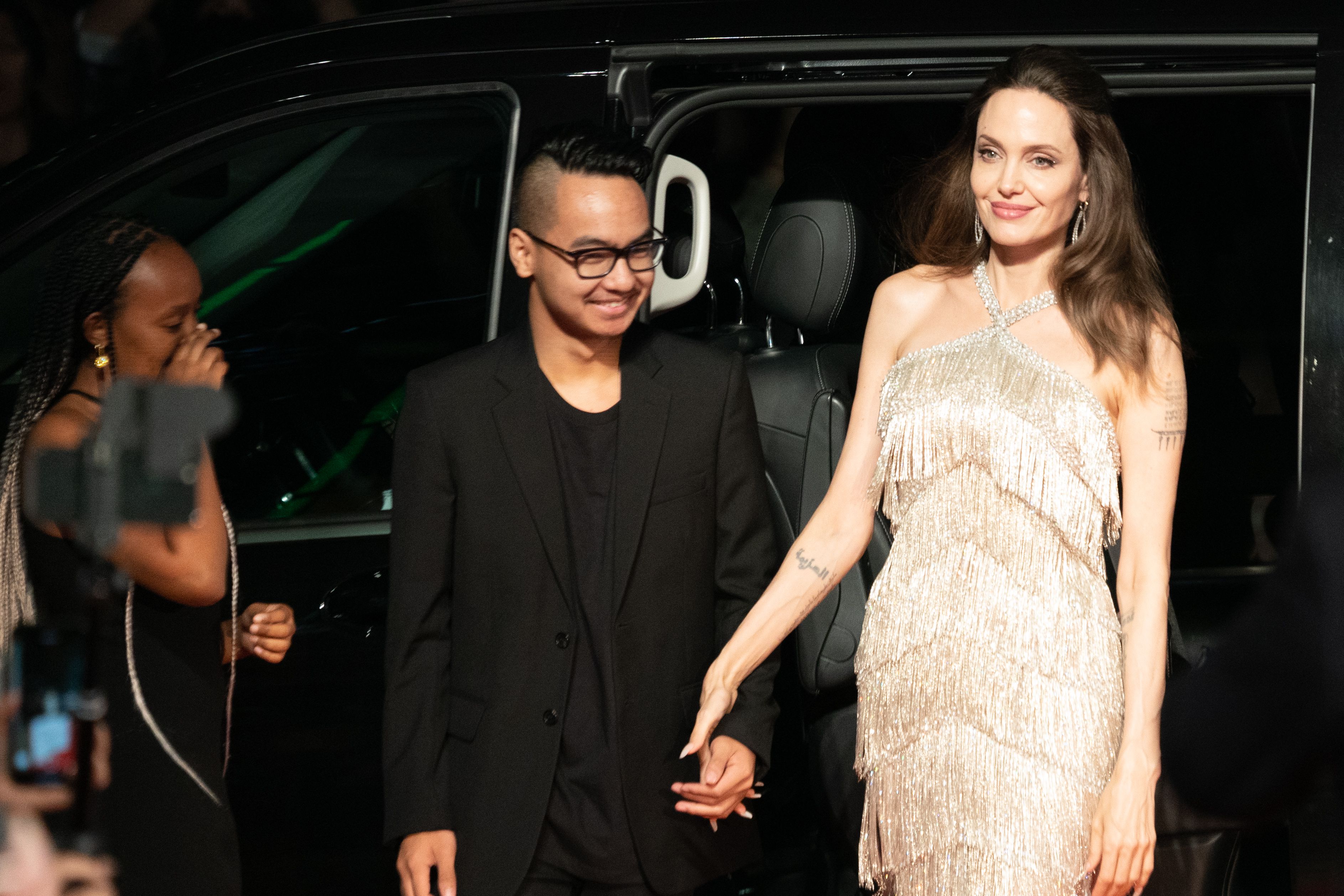 Angelina Jolie Reunites With Maddox at 'Maleficent' Premiere in Japan