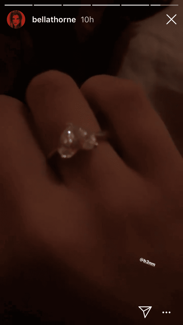 Bella Thorne Shows Off Diamond Ring on Ring Finger