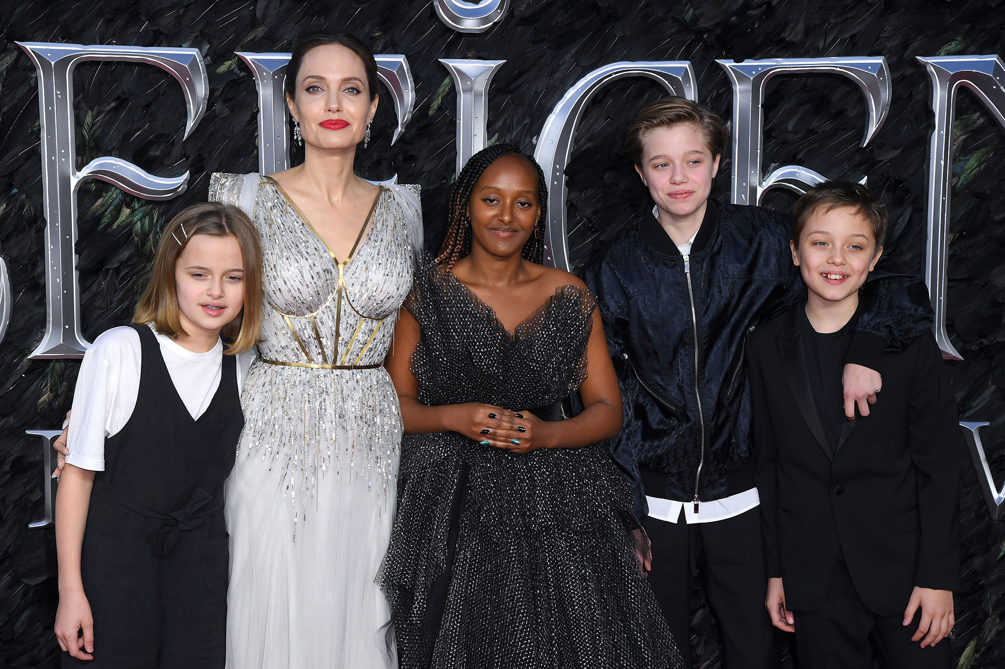 Angelina Jolie Attends London 'Maleficent' Premiere With Her Kids