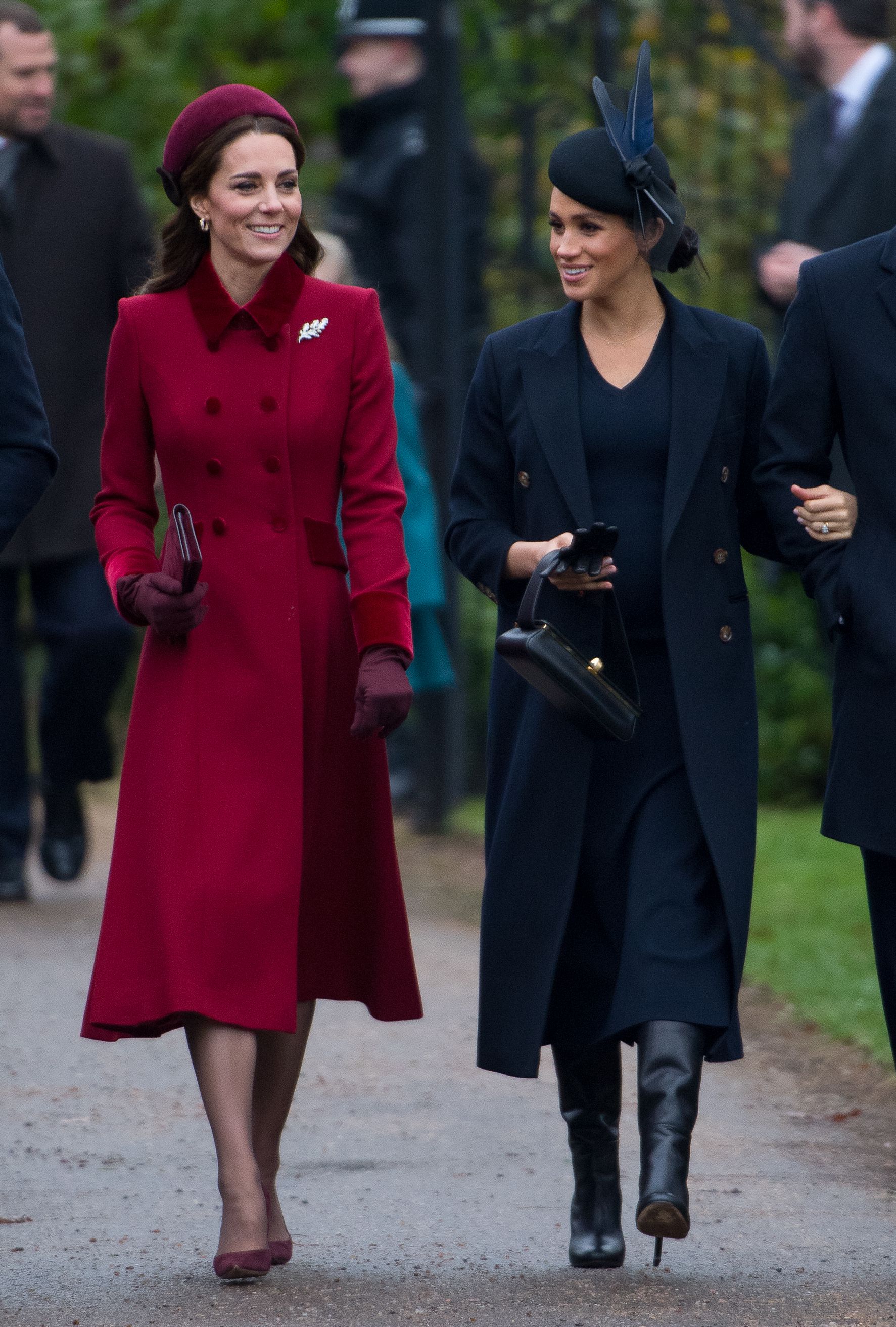 Kate Middleton Wearing a Red Dress With Meghan Markle