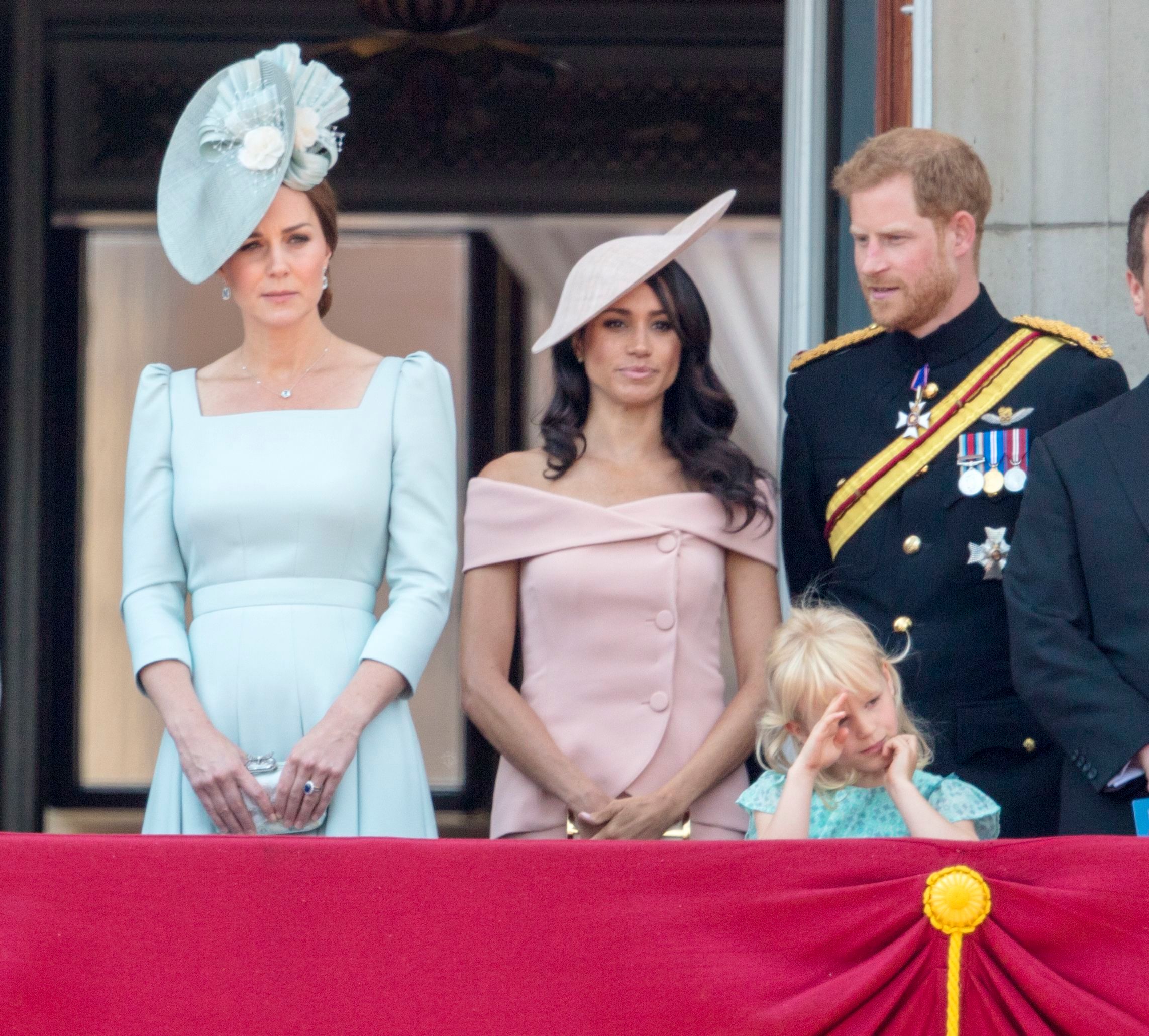 Kate Middleton Wearing a Blue Dress With Meghan Markle in Pink