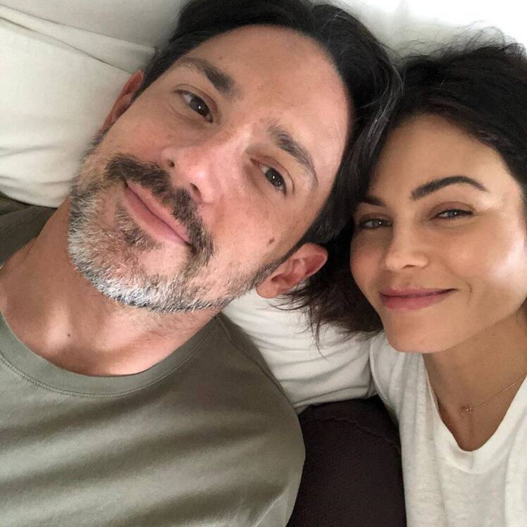 Steve Kazee and Jenna Dewan in Bed Cuddling