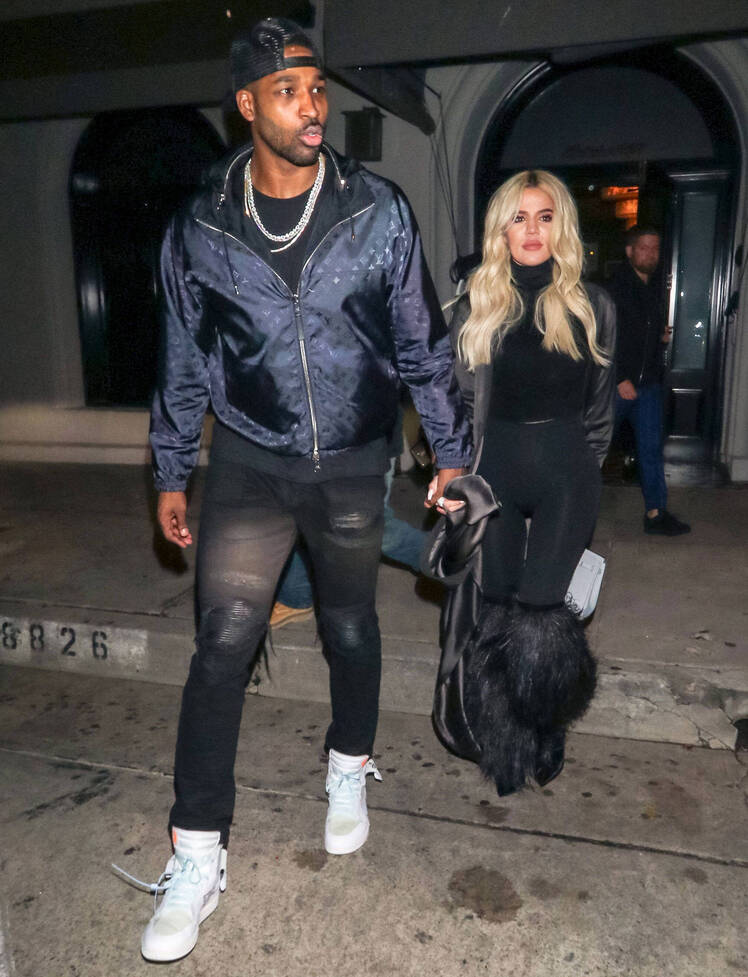 Tristan Thompson and Khloe Kardashian Walking