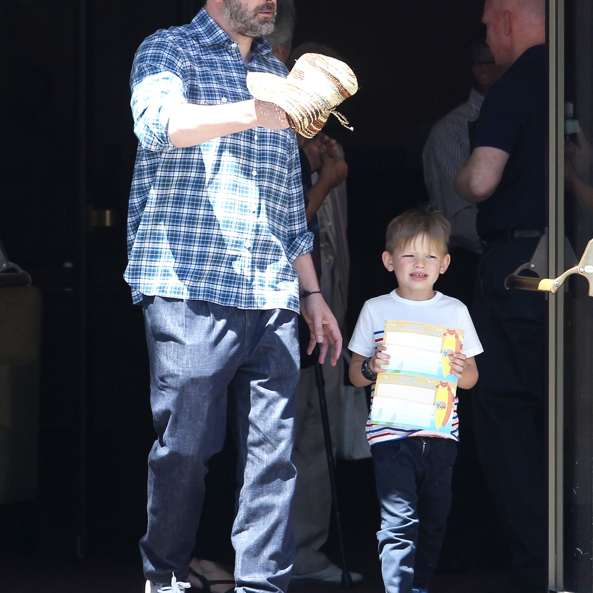 Ben Affleck and Son Samuel NBA All-Star Celebrity Game: Pic