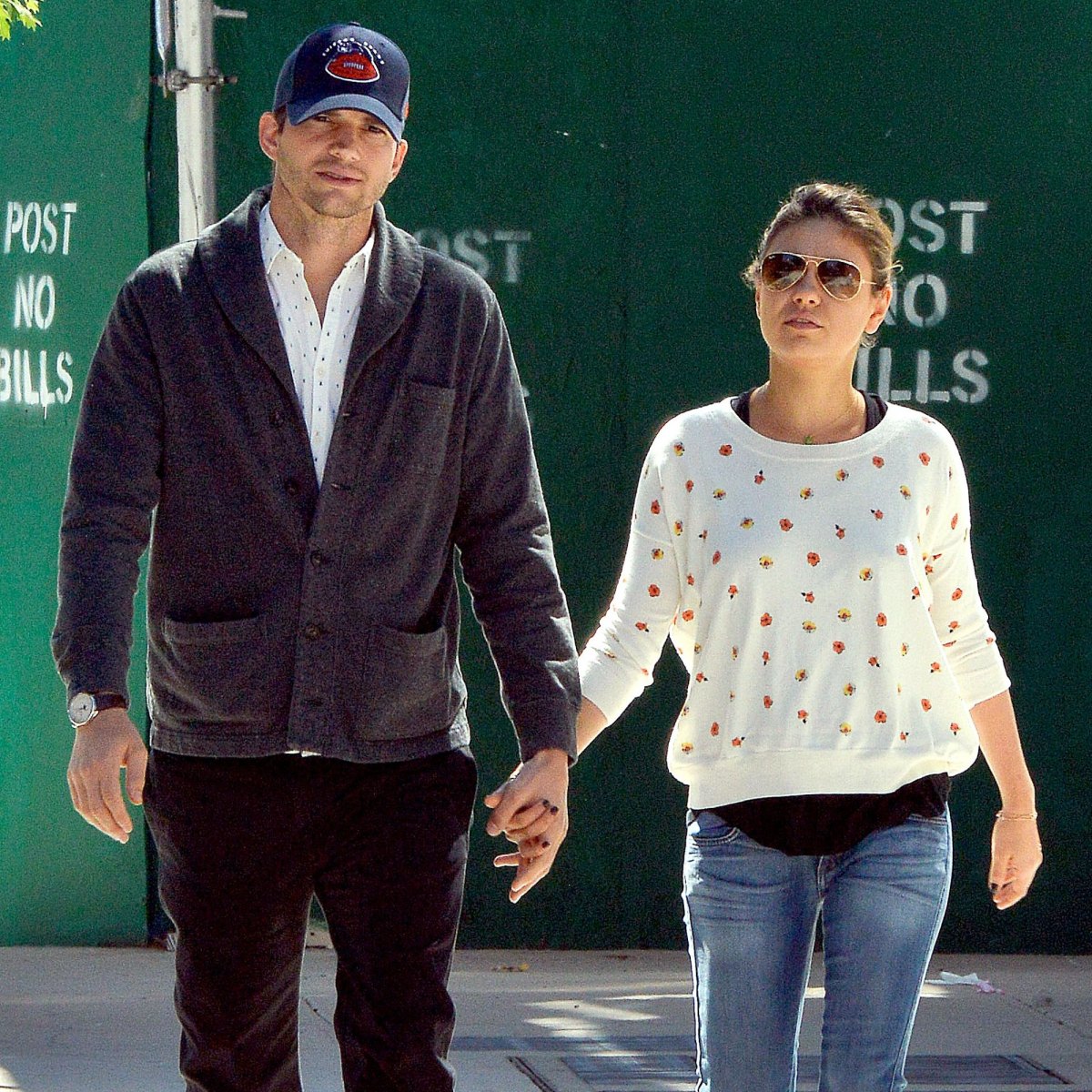 Ashton Kutcher and Mila Kunis Head to Dodgers Game for Date