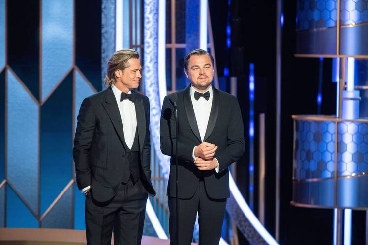 Brad Pitt and Leonardo DiCaprio at the Golden Globes