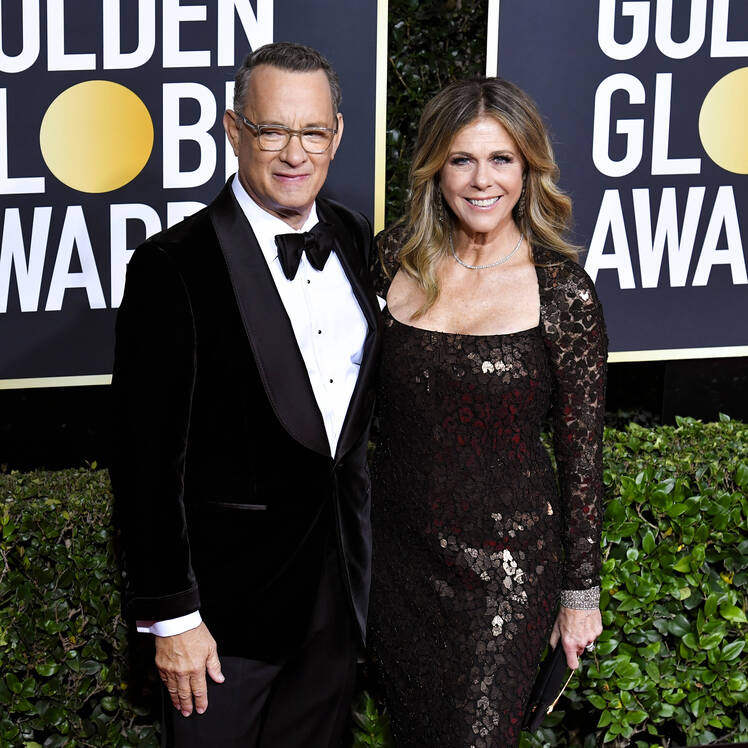 Rita Wilson and Tom Hanks on Golden Globes Red Carpet