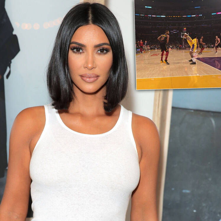 Kim Kardashian Sits Courtside at Khloe's Ex Tristan Thompson's Cavs Game Against the Lakers