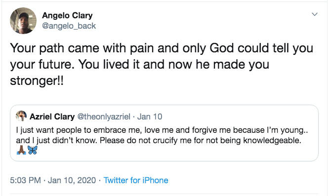 r. kelly's ex-girlfriend azriel clary's father supports her after alleged altercation