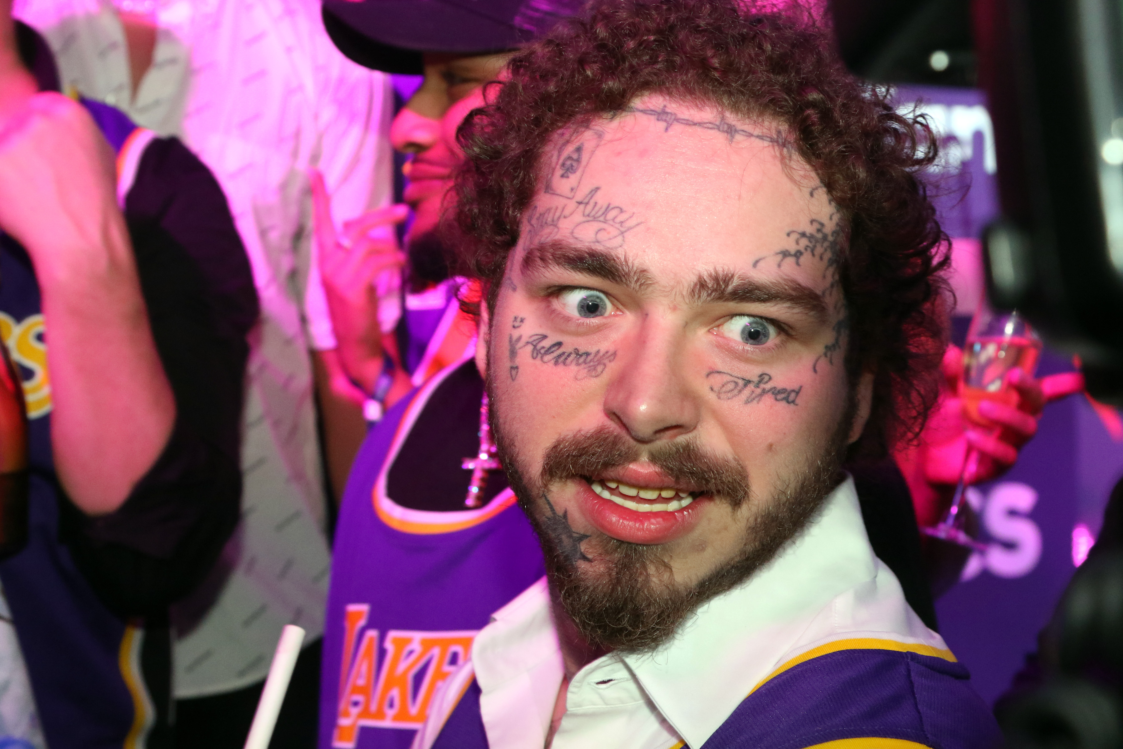 Post Malone Gets Daughter's Initials Tattooed On Face