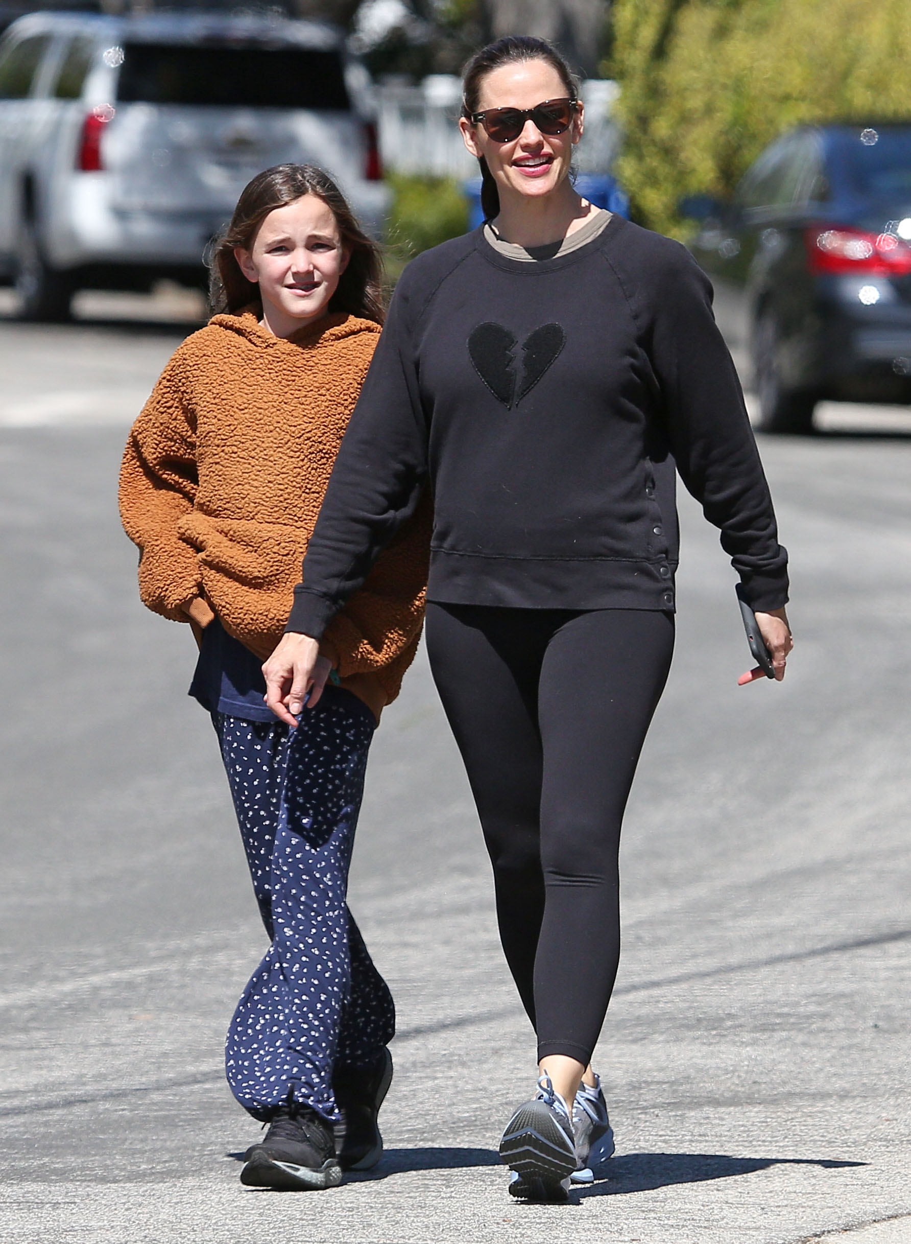 Jennifer Garner and Seraphina Affleck Hold Hands on Walk in Brentwood