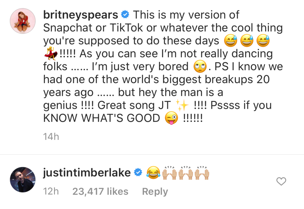 Justin Timberlake Responds To Ex Britney Spears Dancing To Song Filthy 4223