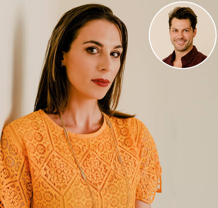 Inset Photo of Zach Justice Over Photo of Mindy Shiben