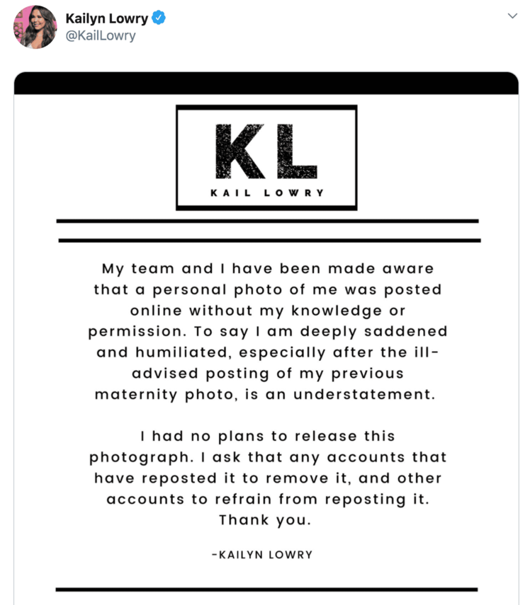 Kailyn Lowry Twitter Statement About Photo Leak