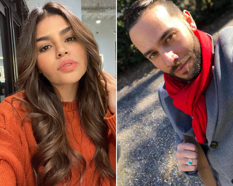 Side-by-Side Selfies of Fernanda Flores and Jonathan Rivera