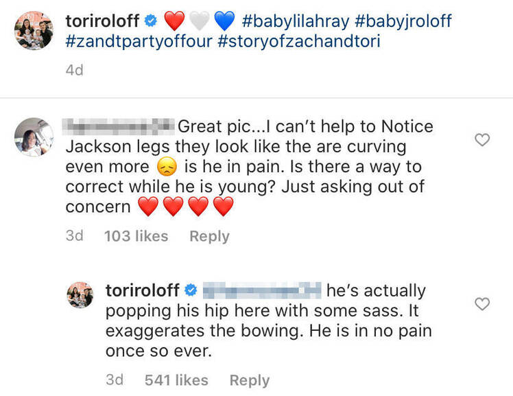 Tori Roloff Responds to a Fans Concern Over Son Jackson Bowlegs