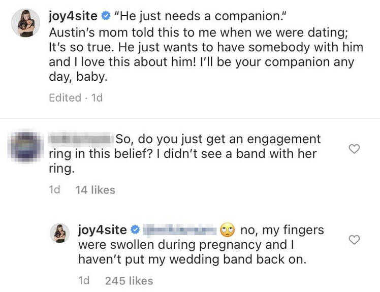 Joy-Anna Duggar Slams Troll Over Wedding Band