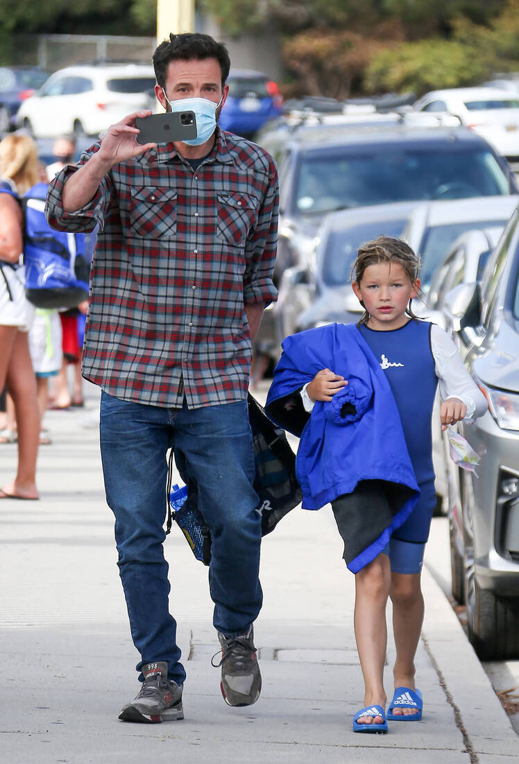 Ben Affleck picks up his son Samuel from swimming practice