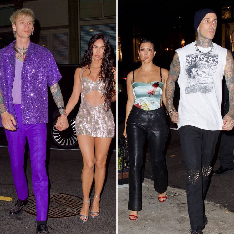 Megan Fox, Machine Gun Kelly, Kourtney Kardashian and Travis Barker Double Date Post-VMAs