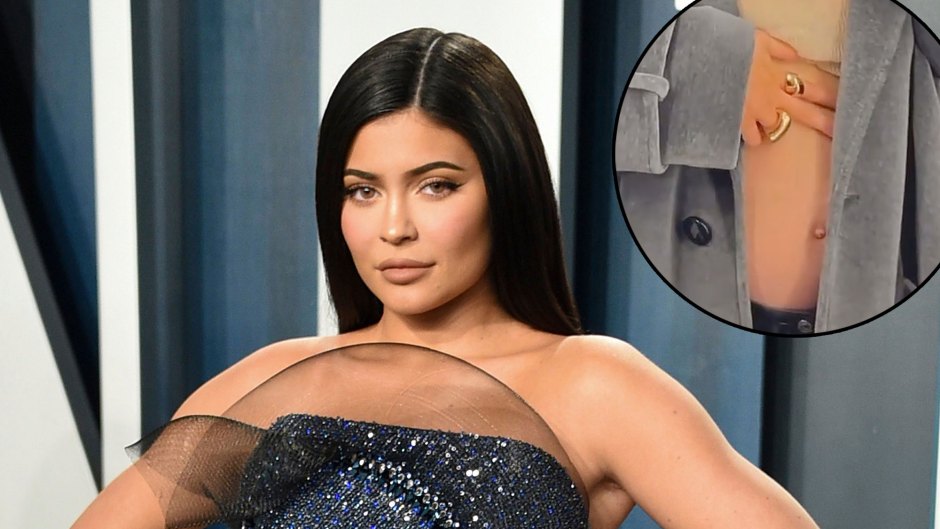 Pregnant Kylie Jenner Flaunts Bare Baby Bump in Sheer Crop Top