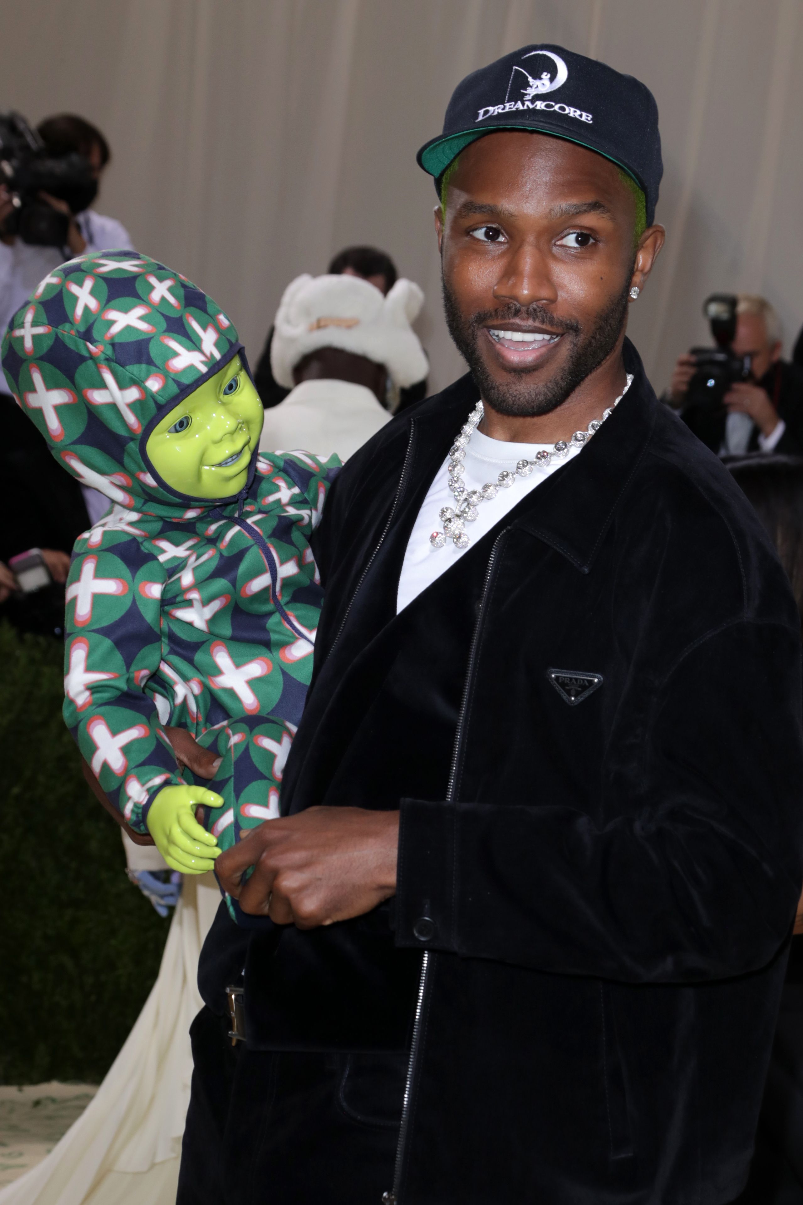 Frank Ocean Brings Green Baby Doll to Met Gala: Photos