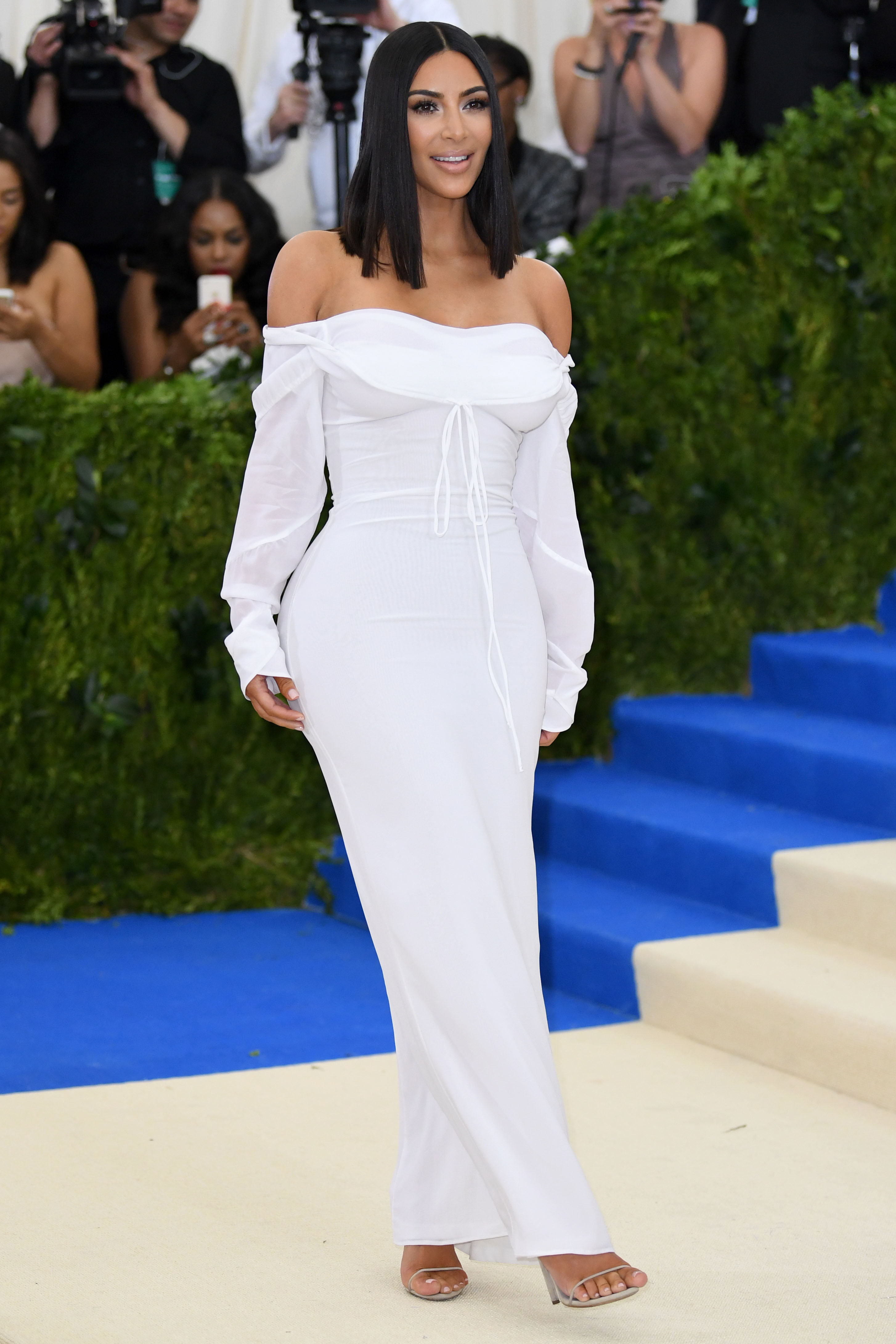 kim k met gala white dress