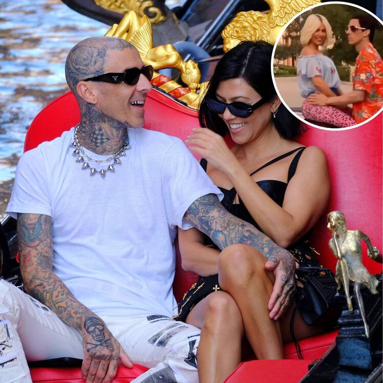 Travis Barker Shows Kourtney's Bra From Halloween: Photo