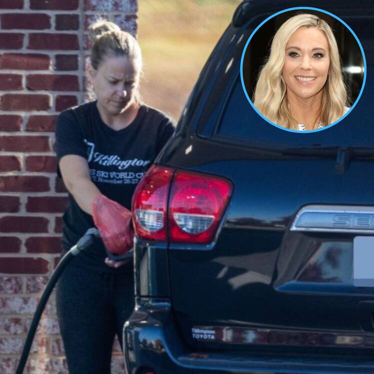 Kate Gosselin pumps gas