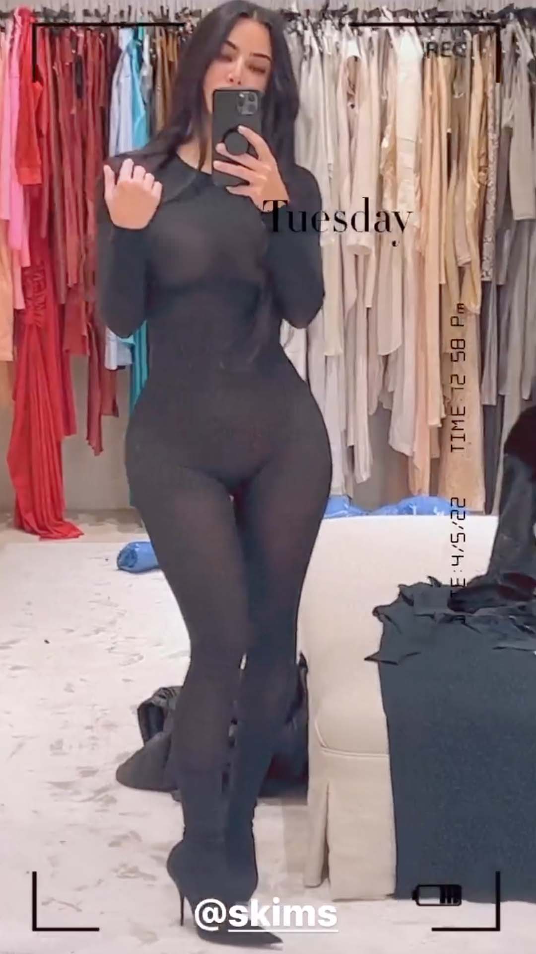 Kim Kardashian wardrobe malfunction neon dress Miami