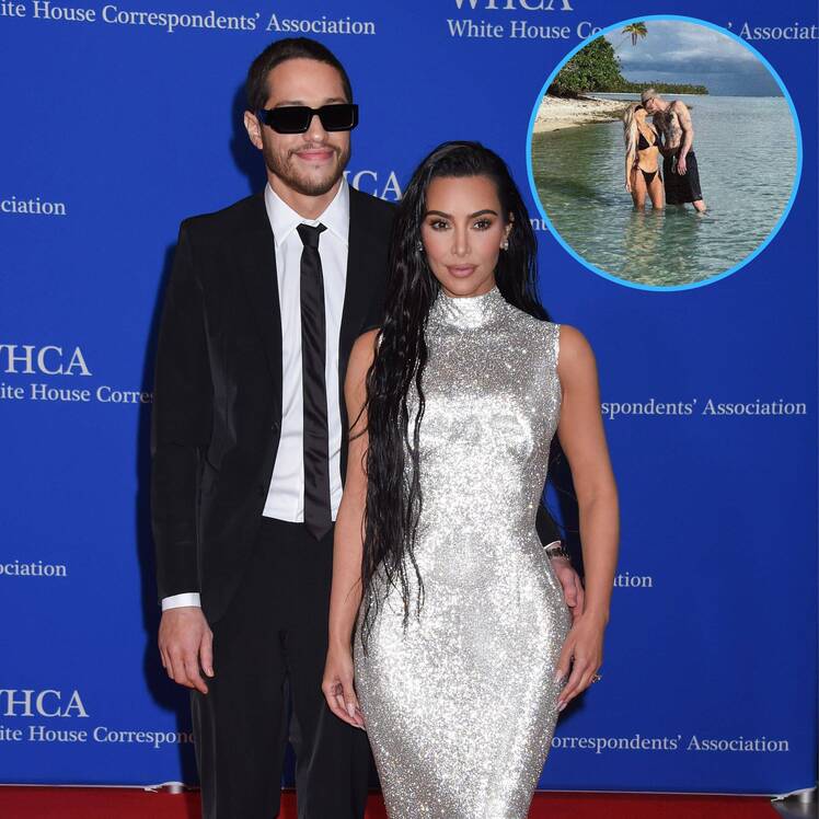 PDA Alert! Kim Kardashian and Pete Davidson Kiss During Bikini-Clad Beach Trip